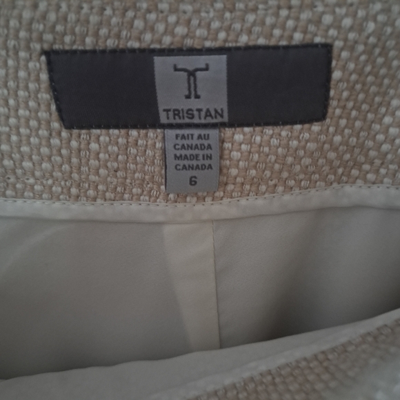 Tristan Beige Knit Cotton Mix A-Line Skirt - Picture 4 of 7